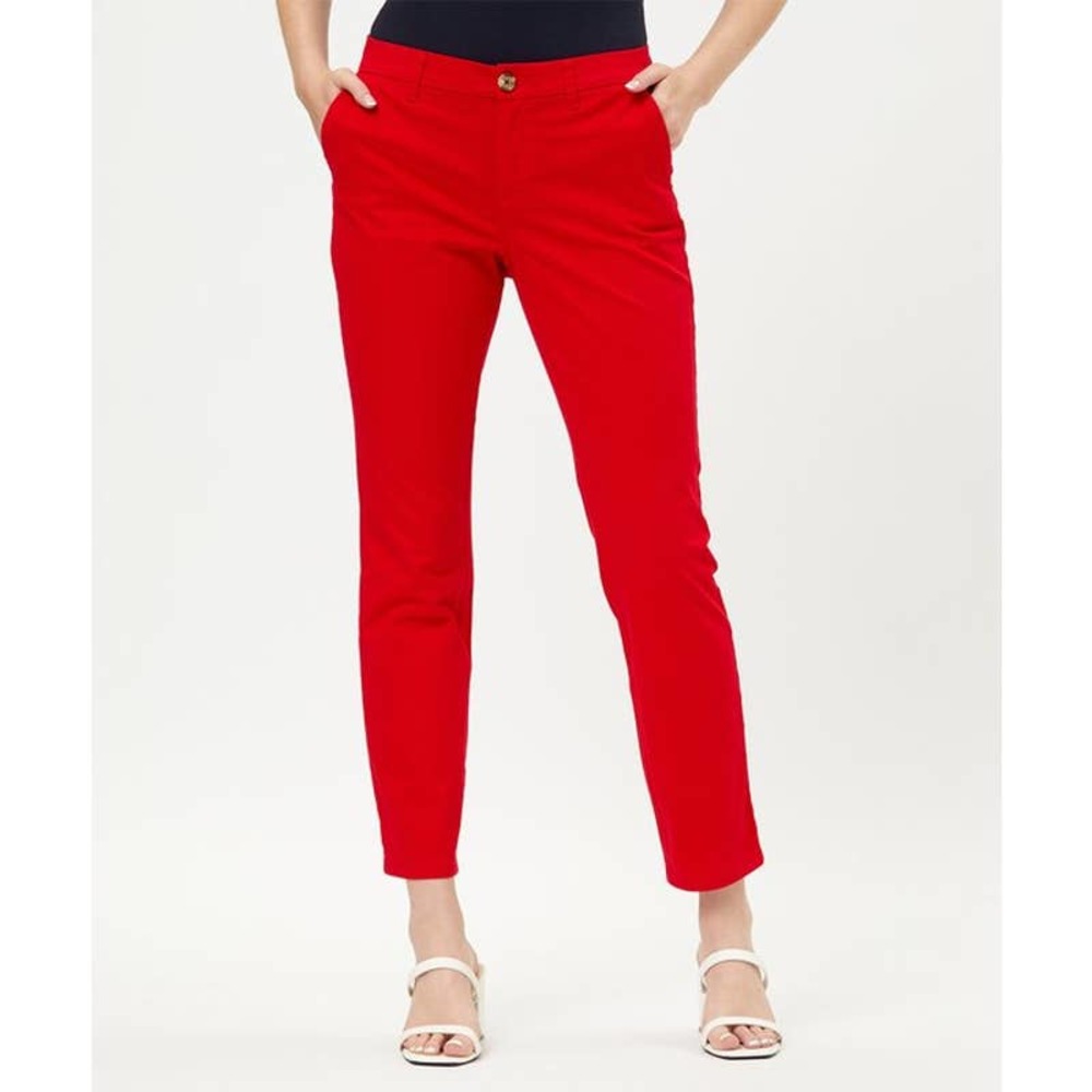 Sz 8 M Tommy Hilfiger Scarlet Straight-Leg Crop Pants Women